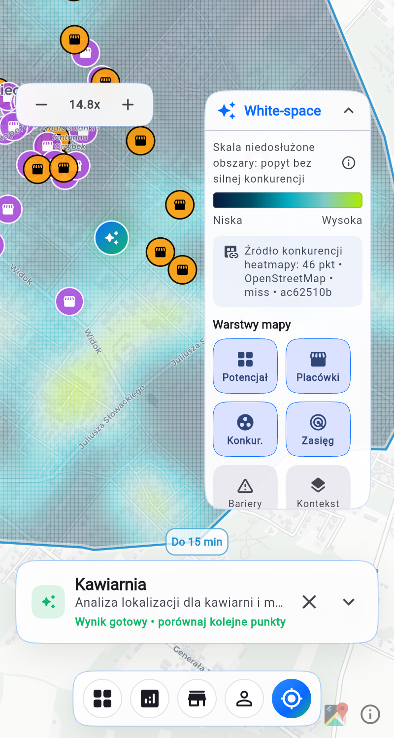 Widok produktu FranczyzoMapa — heatmapa white-space opportunity
